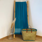 fouta doublée éponge paski lake 90x170 cm,ou XL 140x180cm 100 % coton 300 g/m², épaisse et absorbante, idéale pour la plage, piscine ou salle de bain et en paréo.