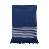 fouta doublée éponge paski navy 90x170 cm, ou XL 140x180cm 100 % coton 300 g/m², épaisse et absorbante, idéale pour la plage, piscine ou salle de bain et en paréo