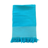 fouta doublée éponge paski turquoise 90x170 cm, ou XL 140x180cm 100 % coton 300 g/m², épaisse et absorbante, idéale pour la plage, piscine ou salle de bain et en paréo. 