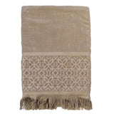 serviette de bain éponge velours unie ciselée romance taupe 90x170 cm, 100 % coton, 460 g/m², légère et absorbante, idéale salle de bain, piscine et plage