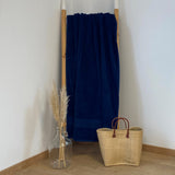 serviette de bain éponge velours unie classy navy 90x180 cm, 100 % coton, 500 g/m², légère et absorbante, idéale salle de bain, piscine et plage