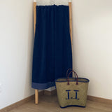 serviette de bain éponge velours unie shady navy 90x160 cm, 100 % coton, 370 g/m², légère et absorbante, idéale salle de bain, piscine et plage