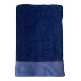 serviette de bain éponge velours unie shady navy 90x160 cm, 100 % coton, 370 g/m², légère et absorbante, idéale salle de bain, piscine et plage