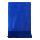serviette de bain éponge velours unie shady royal 90x160 cm, 100 % coton, 370 g/m², légère et absorbante, idéale salle de bain, piscine et plage