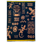 serviette de plage éponge velours jacquard tribalta XL 140x180 cm en coton 400 g/m² douce et absorbante, idéale plage et piscine