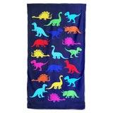 serviette de plage microfibre dino 70x140 cm, 250 g/m², 100 % polyester, légère et peu encombrante, idéale pour les sorties à la piscine ou à la plage pour un adulte ou en famille