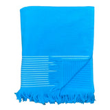 zoom fouta doublée éponge paski turquoise 90x170 cm, ou XL 140x180cm 100 % coton 300 g/m², épaisse et absorbante, idéale pour la plage, piscine ou salle de bain et en paréo