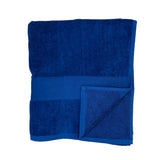 zoom serviette de bain éponge velours unie classy navy 90x180 cm, 100 % coton, 500 g/m², légère et absorbante, idéale salle de bain, piscine et plage