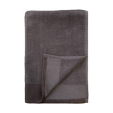 zoom serviette de bain éponge velours unie shady gris 90x160 cm, 100 % coton, 370 g/m², légère et absorbante, idéale salle de bain, piscine et plage