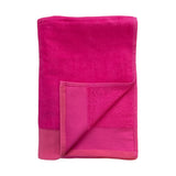 zoom serviette de bain éponge velours unie shady fuchsia 90x160 cm, 100 % coton, 370 g/m², légère et absorbante, idéale salle de bain, piscine et plage